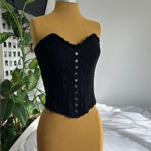 Black Crochet Corset Top